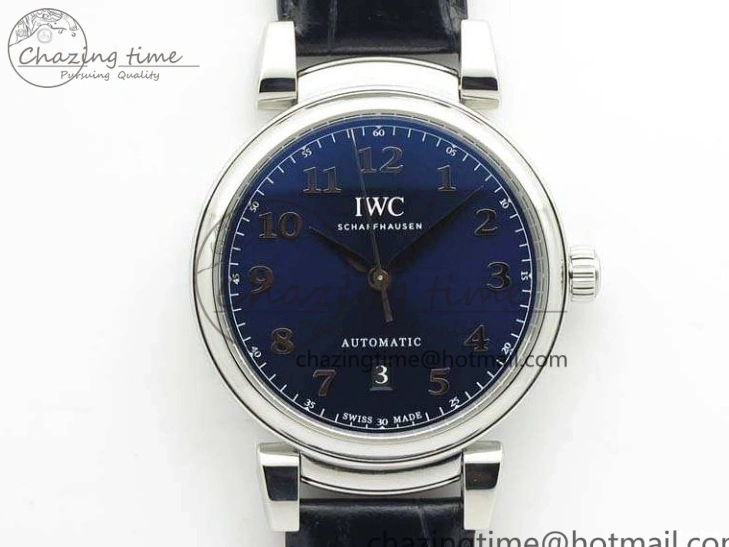 MIROTIME 0512 MoistureWicking Da Vinci IW356601 SS MKF 1:1 Best Edition Blue Dial On Black Leather Strap A 7233
